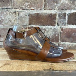 Coach Womens Vivian Gladiator Velvet Sandal Q1384 Brown Leather Size 9.5B